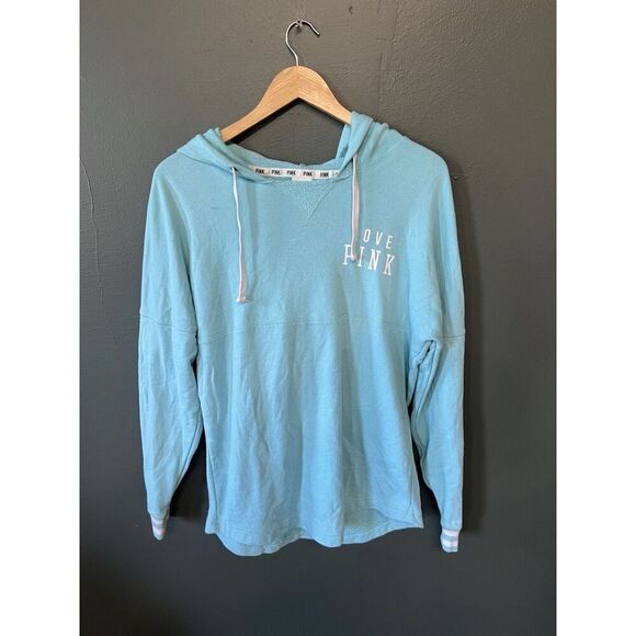 Pink by Victoria Secret Womens Pullover Hooded Sweatshirt Lightweight Size Small - Picture 1 of 3